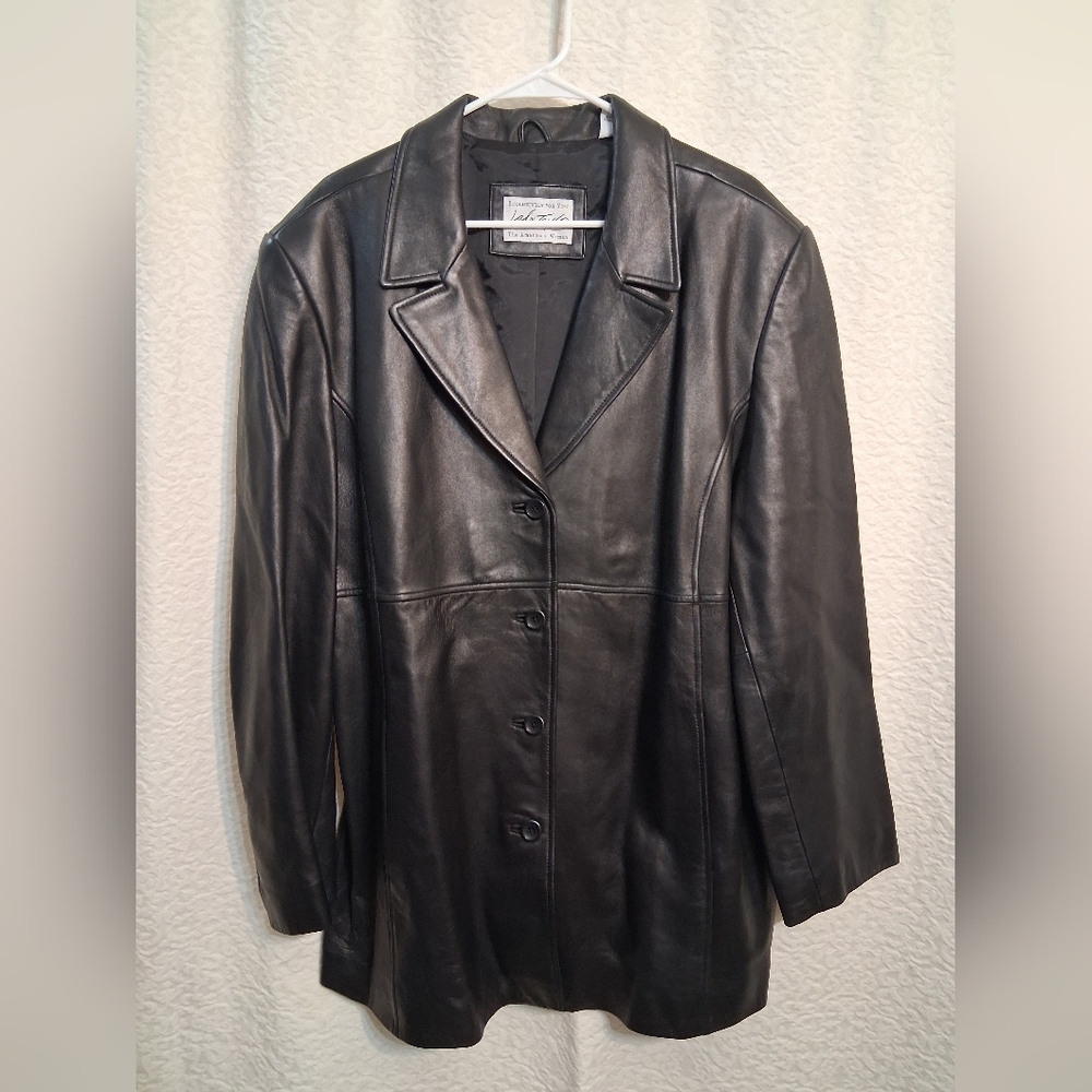 Lord And Taylor Elegant Black Leather Jacket
